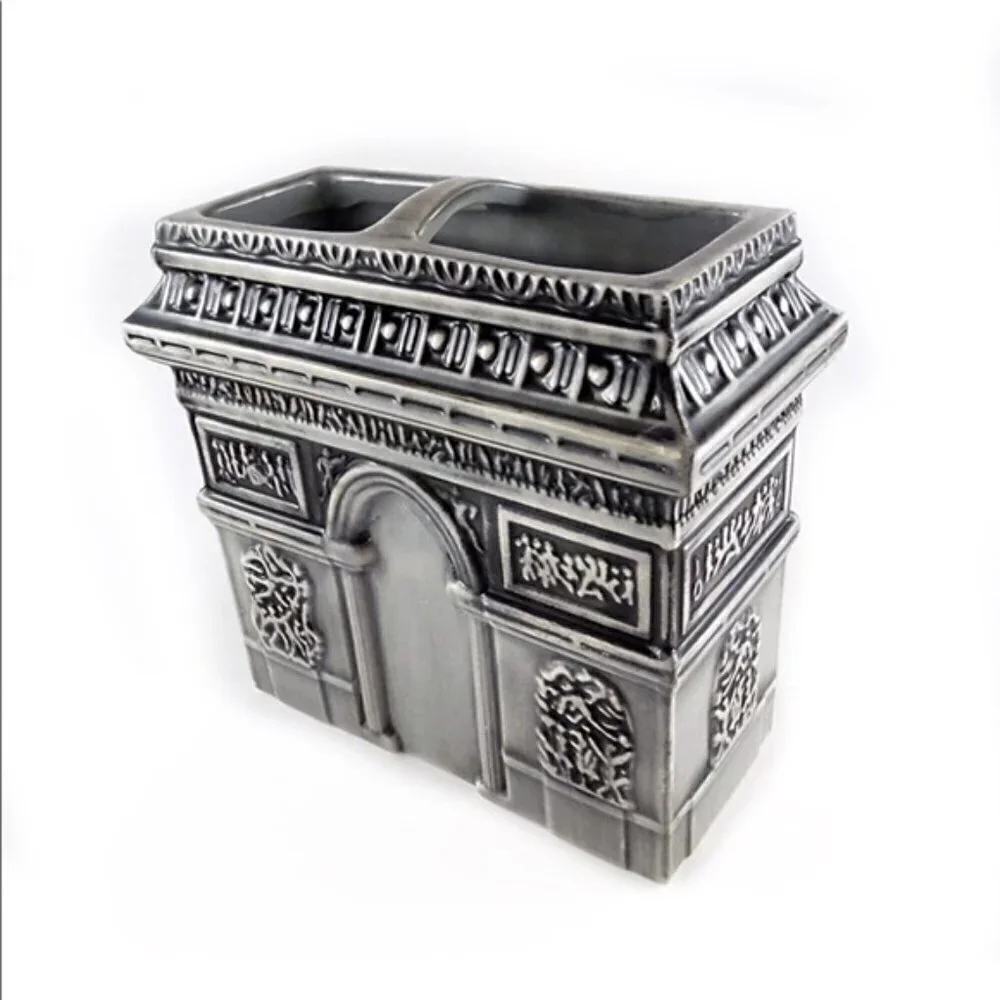 Paris French Toothbrush Holder Arc de Triomphe Ceramic Parisian French Country
